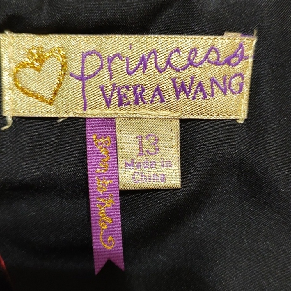 Princess Vera Wang Red And Black Satin Dress Size 13 - Picture 5 of 6